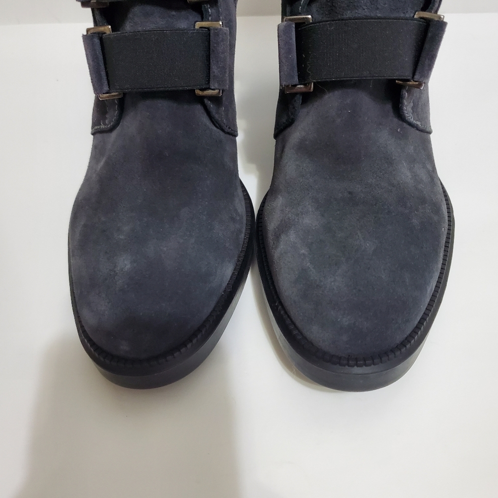 Aqautalia Indira Boot Gray Suede block heel ankle bootie side zip - Picture 2 of 16